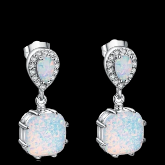 NEW Women's opal drop earrings post - Picture 5 of 5
